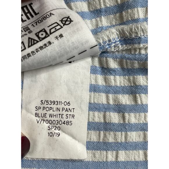 GAP blue white seersucker pajama set, poplin pant & sleep shirt, size large - Picture 10 of 14